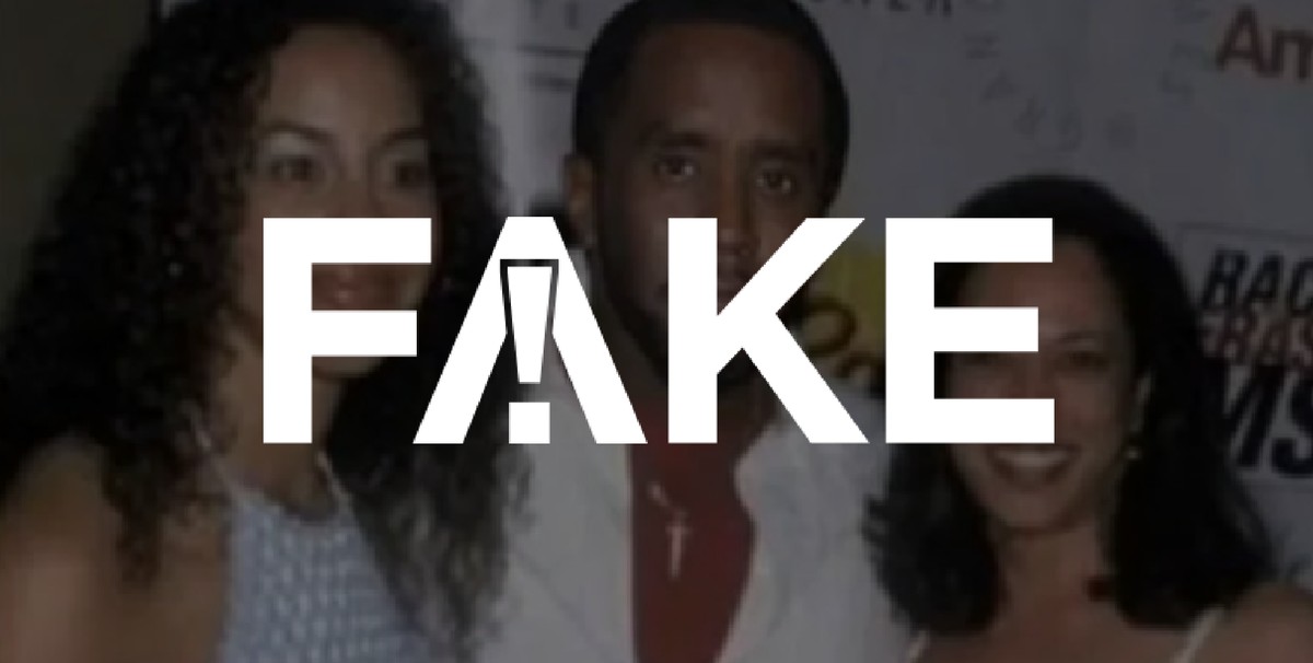 É #FAKE que Kamala Harris posou para foto ao lado do rapper P. Diddy