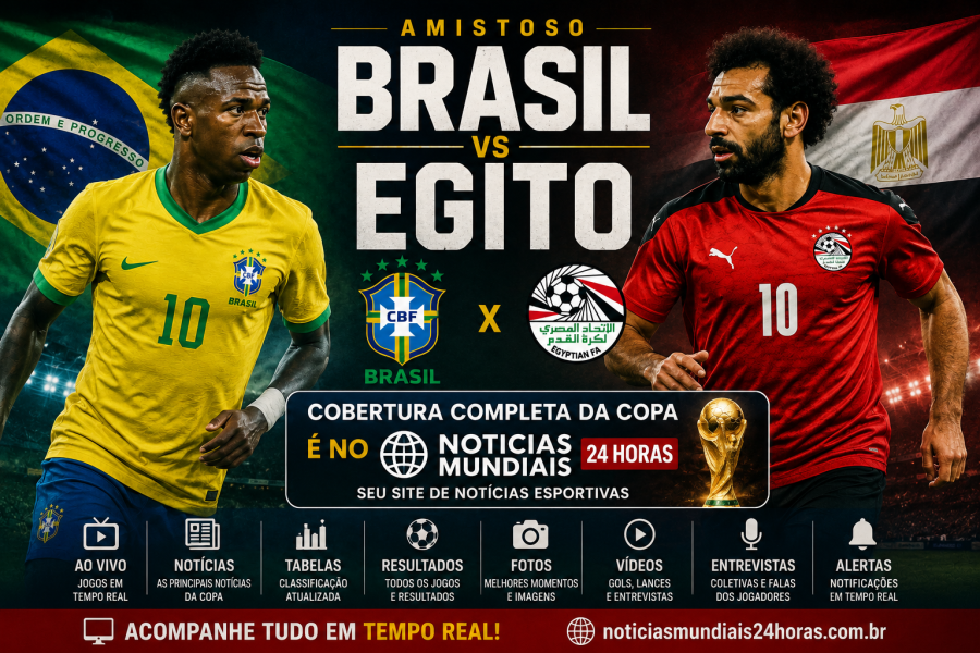 Amistoso da seleção brasileira dia 06 de junho contra o Egito