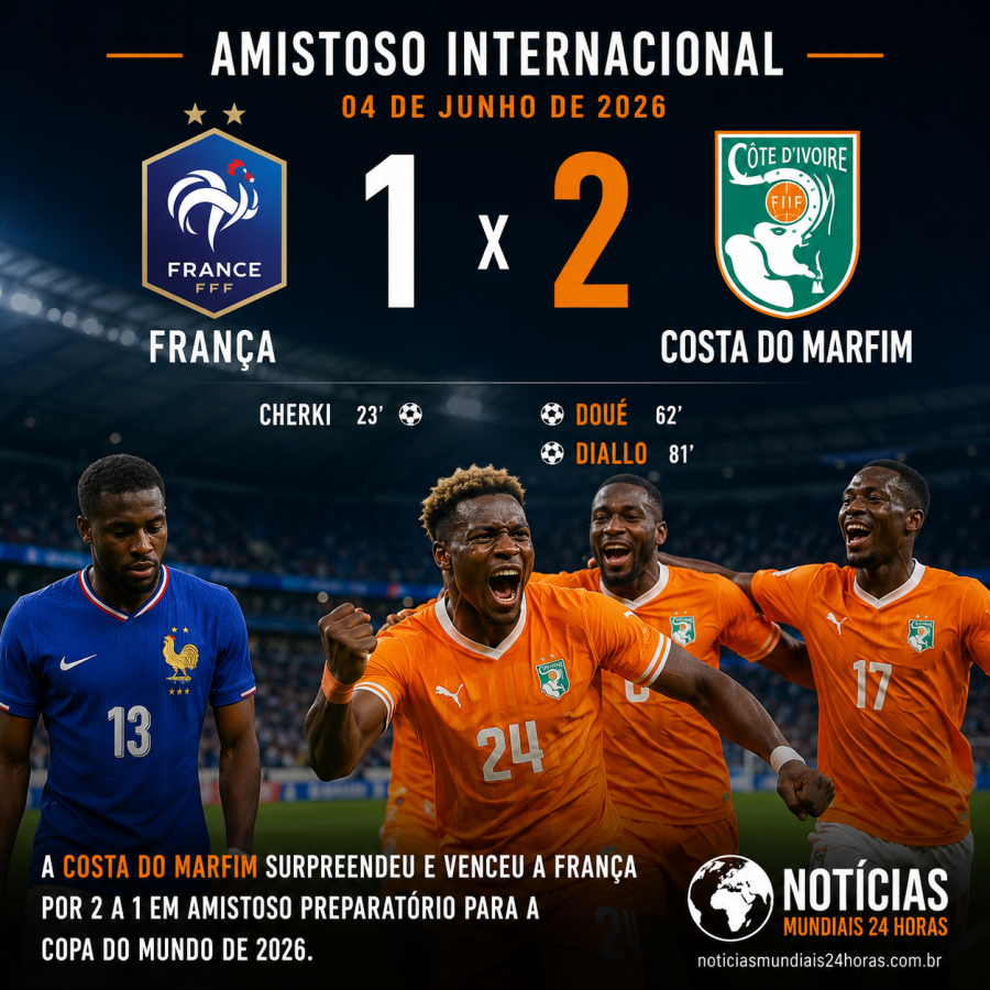 Amistoso França e Costa do Marfim dia 04 de junho