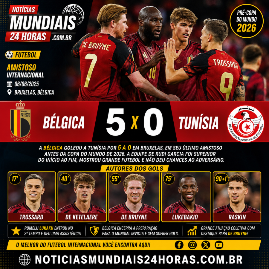 Amistoso Belgica e Tunisia